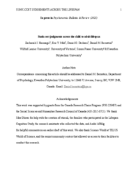 Sunk-cost judgments across the child to adult lifespan
