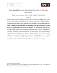 Using Social Influence to Reduce Paper Towel Use in University Washrooms