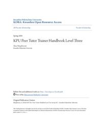 KPU Peer Tutor Trainer Handbook Level Three