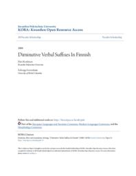 Diminutive Verbal Suffixes In Finnish
