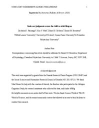 Sunk-cost judgments across the child to adult lifespan