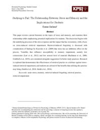 Studying to Fail: The Relationship Between Stress and Memory and the Implications for Students