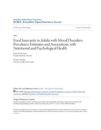 Food Insecurity in Adults with Mood Disorders: Prevalence Estimates and Associations with Nutritional and Psychological Health