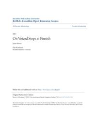 On Voiced Stops in Finnish