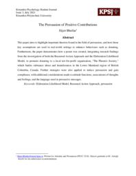 The Persuasion of Positive Contributions