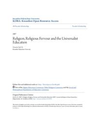 Religion, Religious Fervour and the Universalist Education