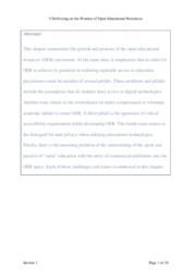 Delivering on the Promise of Open Educational Resources