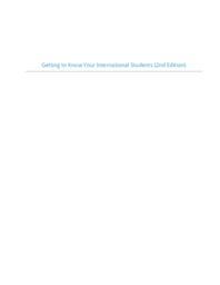 Getting to Know Your International Students