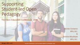 Supporting Student-Led Open Pedagogy