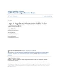 Legal & Regulatory Influences on Public Safety Communicators