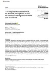 The impact of course format on student perceptions of the classroom learning environment and teamwork 