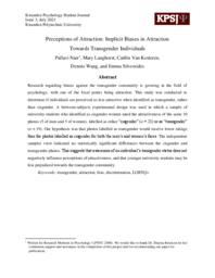 Perceptions of Attraction: Implicit Biases in Attraction Towards Transgender Individuals
