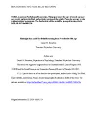 Hindsight bias and false-belief reasoning from preschool to old age