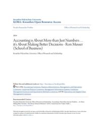 Accounting is About More than Just Numbers… it’s About Making Better Decisions - Ron Messer (School of Business)
