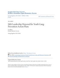 Sikh Leadership Honored for Youth Gang-Prevention Action Plans