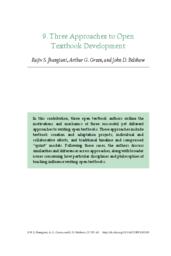 Three Approaches to Open Textbook Development