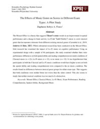 The Effects of Music Genre on Scores in Different Exam Types: A Pilot Study