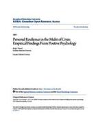 Personal Resilience in the Midst of Crisis: Empirical Findings From Positive Psychology
