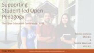 Supporting Student-Led Open Pedagogy