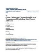 Gender Differences in Character Strengths, Social Connections, and Beliefs About Crime Among Adolescents