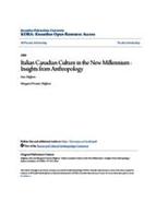 Italian Canadian Culture in the New Millennium : Insights from Anthropology